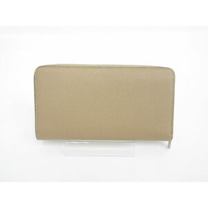 Celine Around Beige Wallet Zip Long Leather